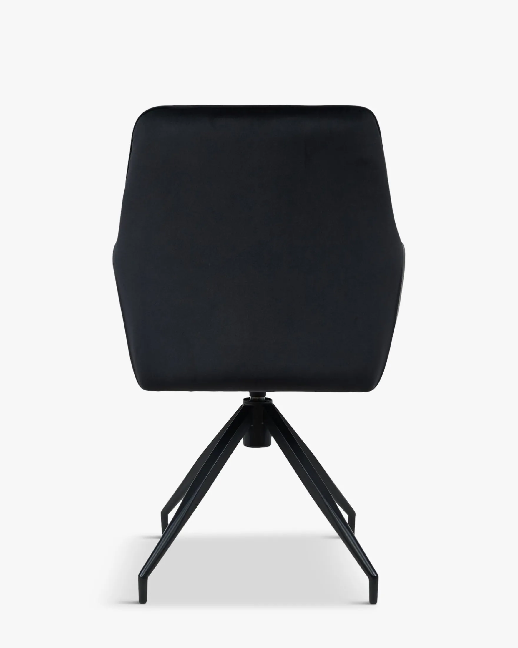 Chaise de bureau rotative, Velours nuit noire & métal noir, 60x86 Kingscross