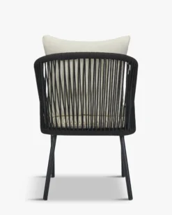 Chaise de jardin, Assise blanc écru, cordage & métal noir Santa Monica
