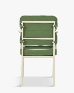 Chaise de jardin avec accoudoirs, Vert prairie & métal beige Maddalena