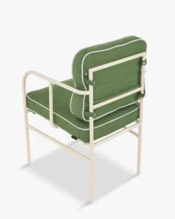 Chaise de jardin avec accoudoirs, Vert prairie & métal beige Maddalena