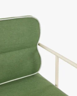 Chaise de jardin avec accoudoirs, Vert prairie & métal beige Maddalena