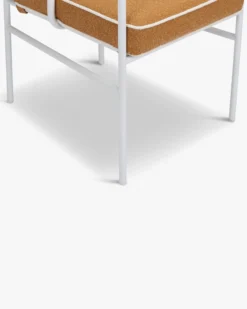 Chaise de jardin avec accoudoirs, Marron sienne & métal blanc Maddalena