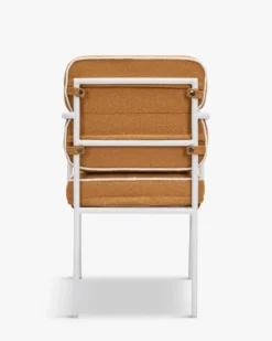 Chaise de jardin avec accoudoirs, Marron sienne & métal blanc Maddalena