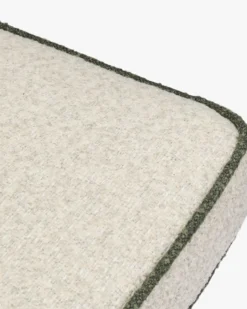 Chaise de jardin avec accoudoirs, Beige bouclé, vert sauge & métal blanc Maddalena