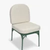 Chaise de jardin, Beige bouclé & métal vert eucalyptus Bonifacio