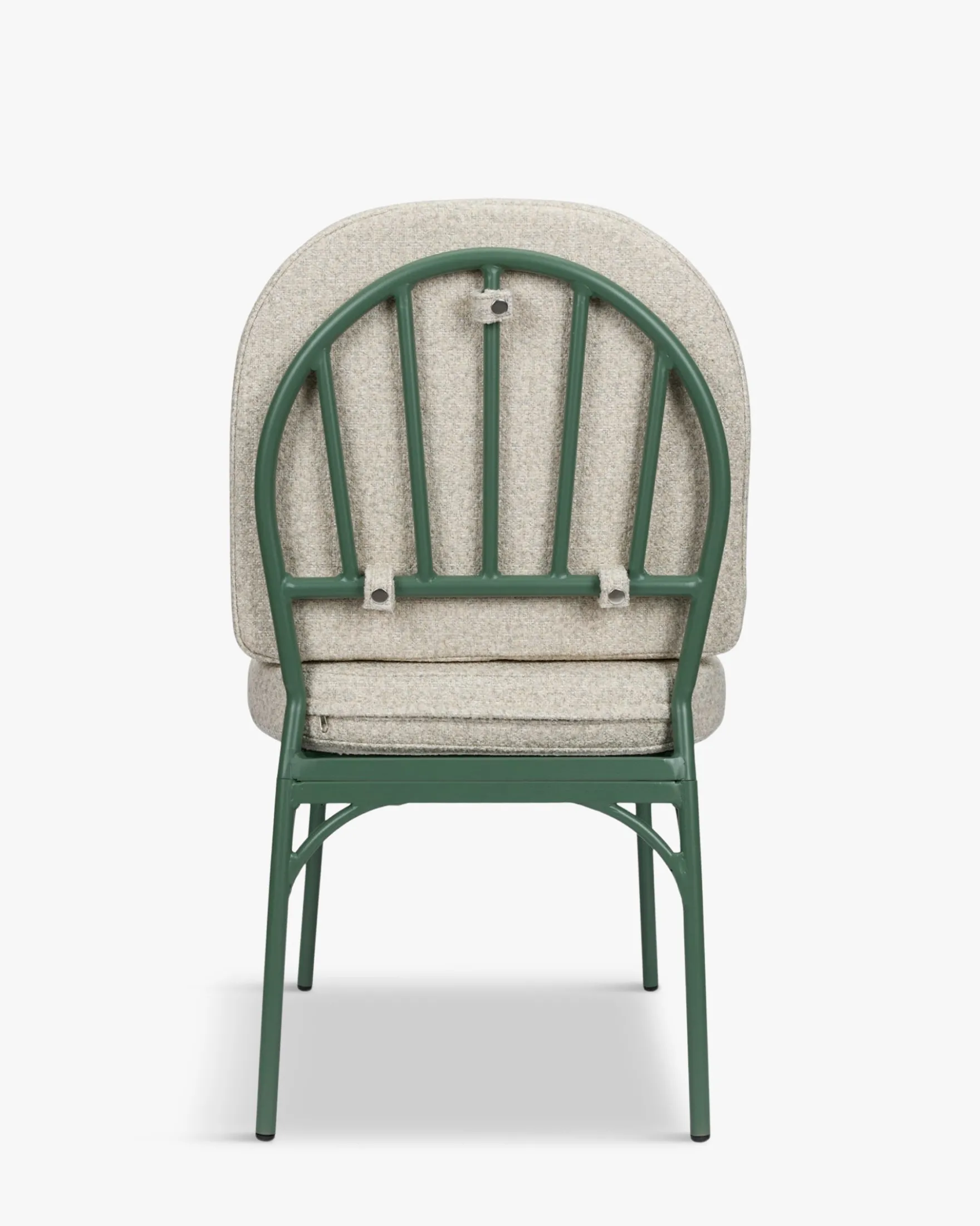 Chaise de jardin, Beige bouclé & métal vert eucalyptus Bonifacio