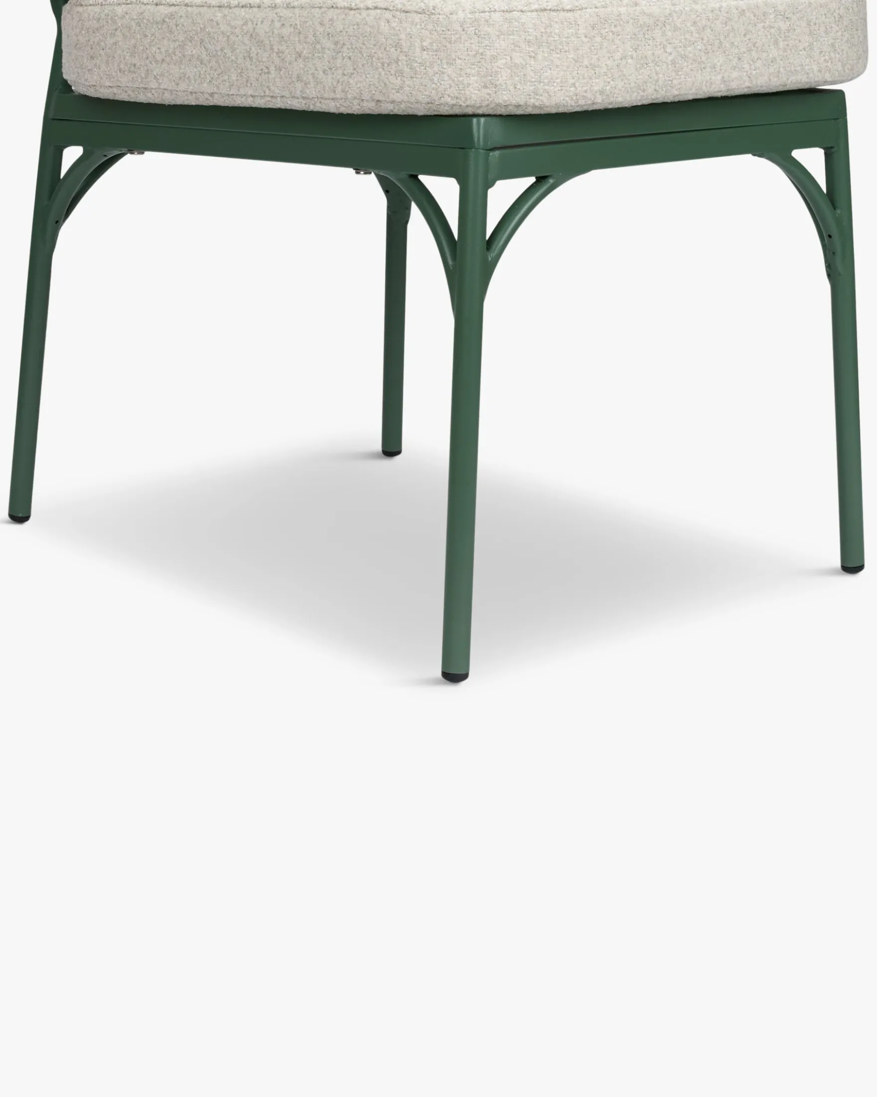 Chaise de jardin, Beige bouclé & métal vert eucalyptus Bonifacio