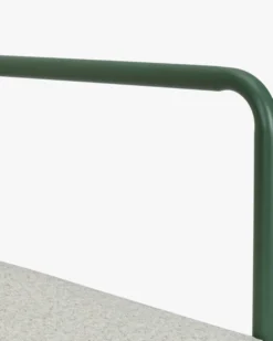 Chaise de jardin, Beige bouclé & métal vert eucalyptus Bonifacio