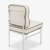 Chaise de jardin, Beige bouclé, vert sauge & métal blanc Maddalena