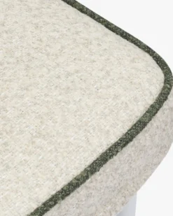 Chaise de jardin, Beige bouclé, vert sauge & métal blanc Maddalena