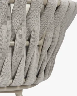 Chaise de jardin, Blanc écru cordage & métal, 65x85 Hamptons