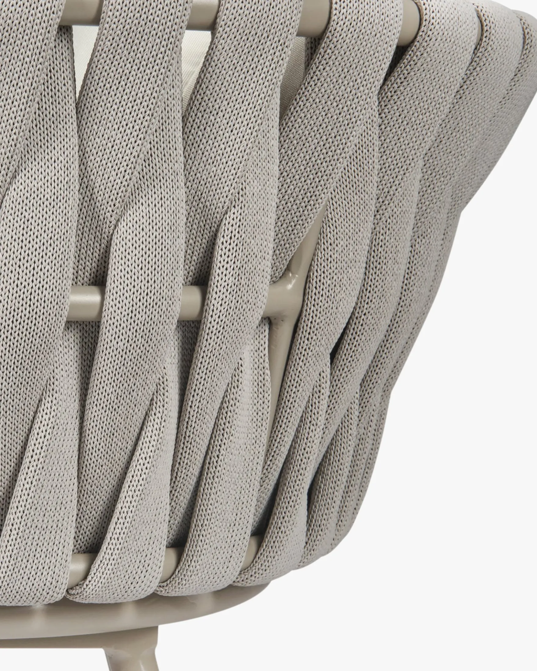 Chaise de jardin, Blanc écru cordage & métal, 65x85 Hamptons