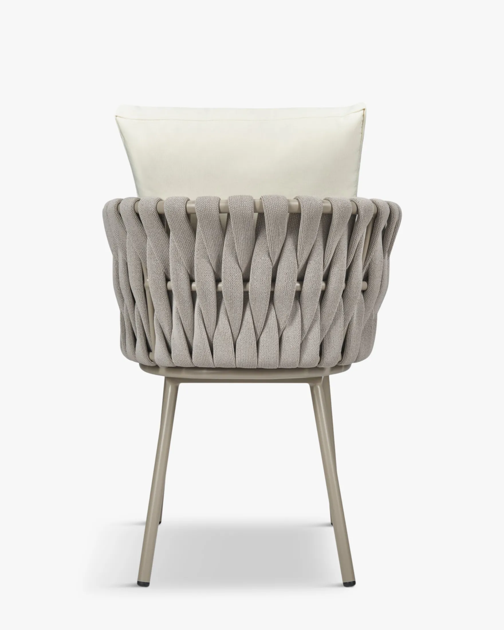 Chaise de jardin, Blanc écru cordage & métal, 65x85 Hamptons