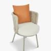 Chaise de jardin, Blanc/terracotta waterproof & métal taupe Florentino