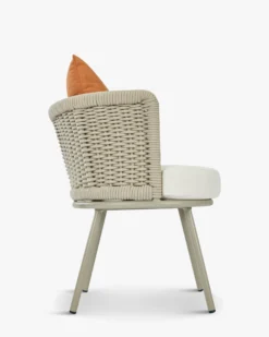 Chaise de jardin, Blanc/terracotta waterproof & métal taupe Florentino