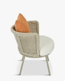 Chaise de jardin, Blanc/terracotta waterproof & métal taupe Florentino