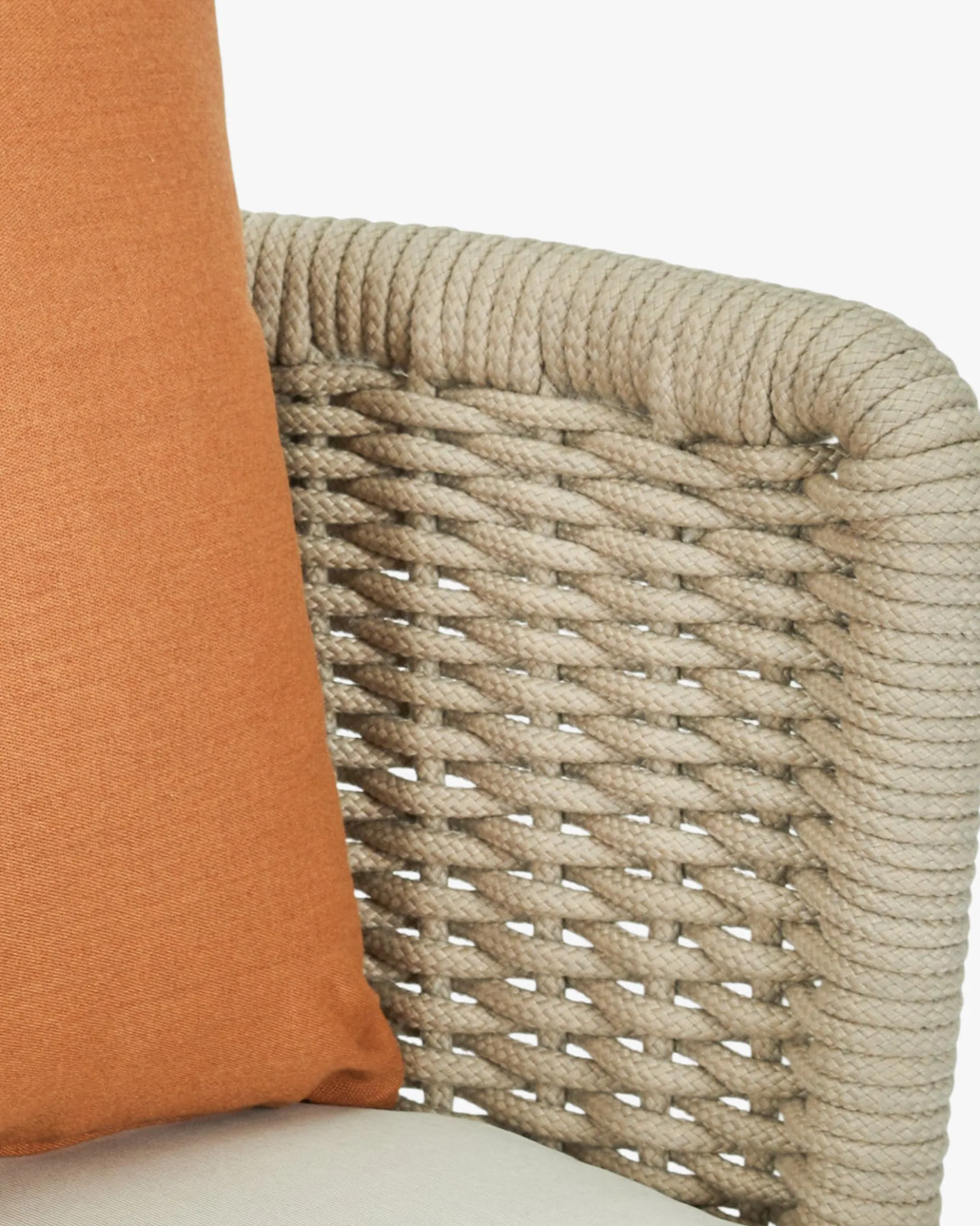 Chaise de jardin, Blanc/terracotta waterproof & métal taupe Florentino