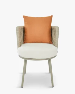 Chaise de jardin, Blanc/terracotta waterproof & métal taupe Florentino