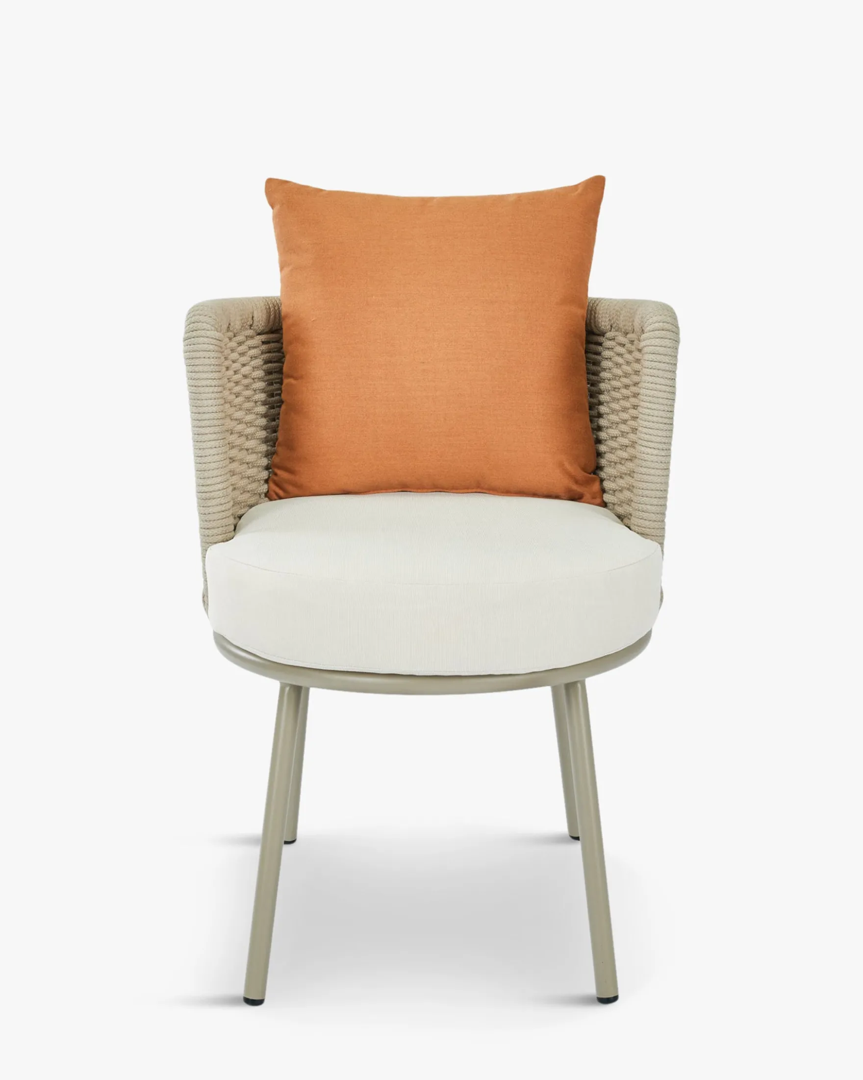 Chaise de jardin, Blanc/terracotta waterproof & métal taupe Florentino
