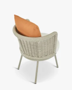Chaise de jardin, Blanc/terracotta waterproof & métal taupe Florentino