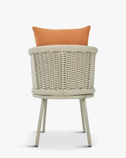 Chaise de jardin, Blanc/terracotta waterproof & métal taupe Florentino