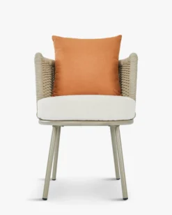 Chaise de jardin, Blanc/terracotta waterproof & métal taupe Florentino