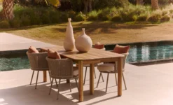 Chaise de jardin, Blanc/terracotta waterproof & métal taupe Florentino