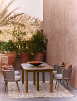 Chaise de jardin, Blanc/terracotta waterproof & métal taupe Florentino