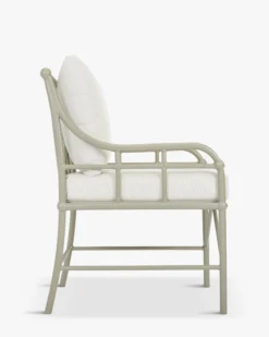 Chaise de jardin, Blanc waterproof & métal taupe Amalfi