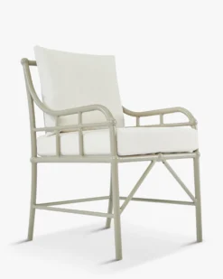 Chaise de jardin, Blanc waterproof & métal taupe Amalfi