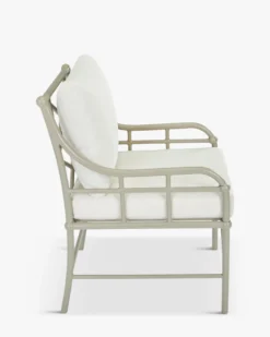 Chaise de jardin, Blanc waterproof & métal taupe Amalfi