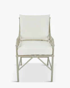 Chaise de jardin, Blanc waterproof & métal taupe Amalfi