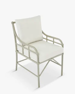 Chaise de jardin, Blanc waterproof & métal taupe Amalfi