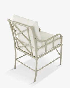 Chaise de jardin, Blanc waterproof & métal taupe Amalfi