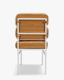 Chaise de jardin, Marron sienne & métal blanc Maddalena