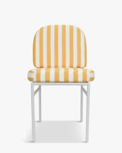 Chaise de jardin, Rayé jaune & métal blanc Lampedusa