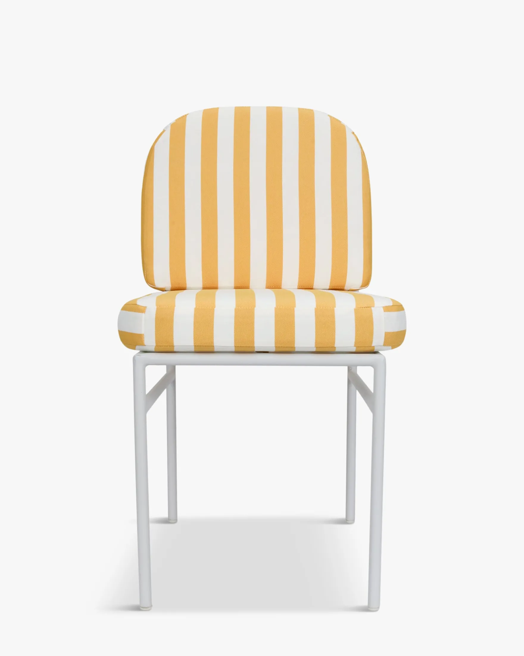 Chaise de jardin, Rayé jaune & métal blanc Lampedusa