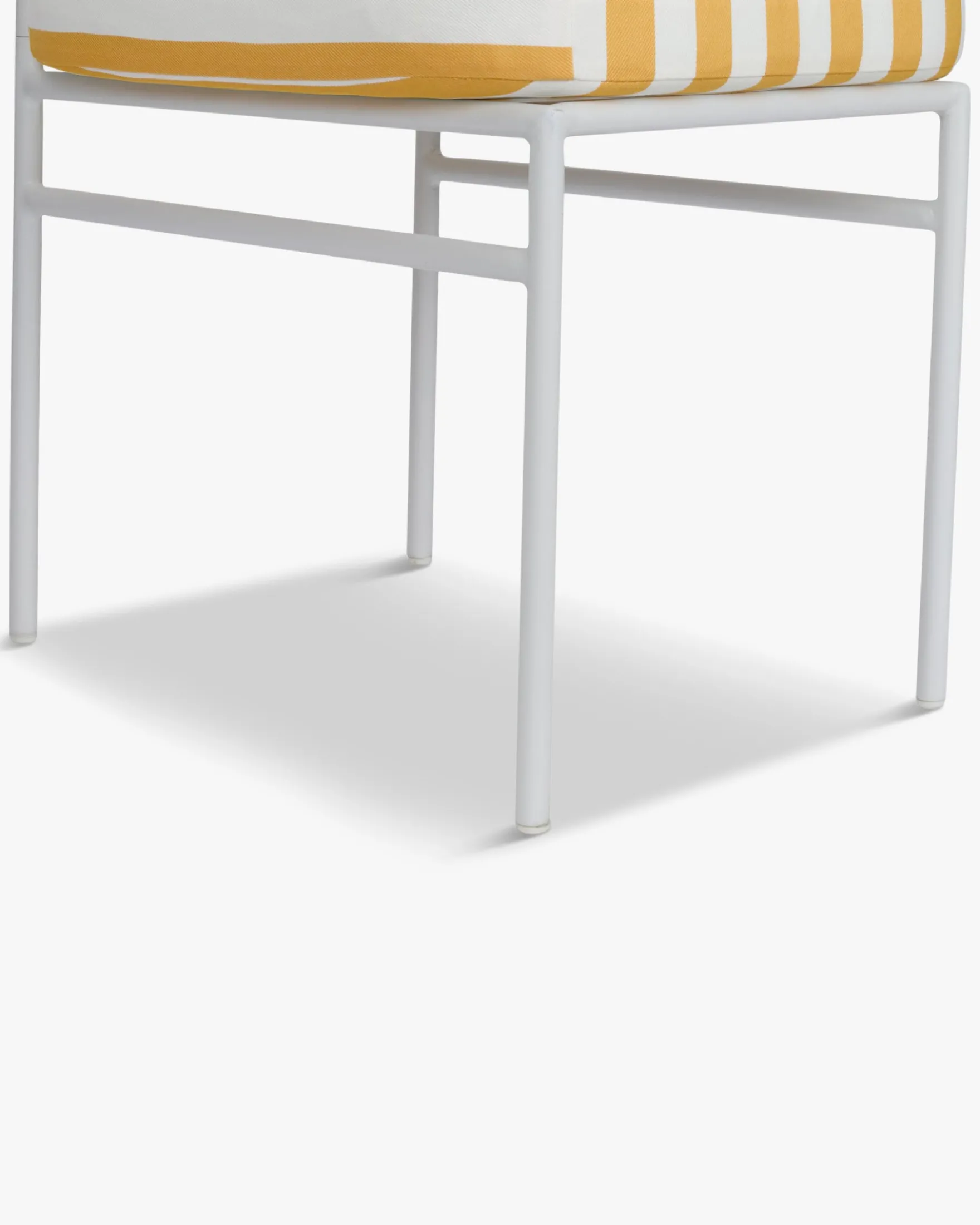 Chaise de jardin, Rayé jaune & métal blanc Lampedusa