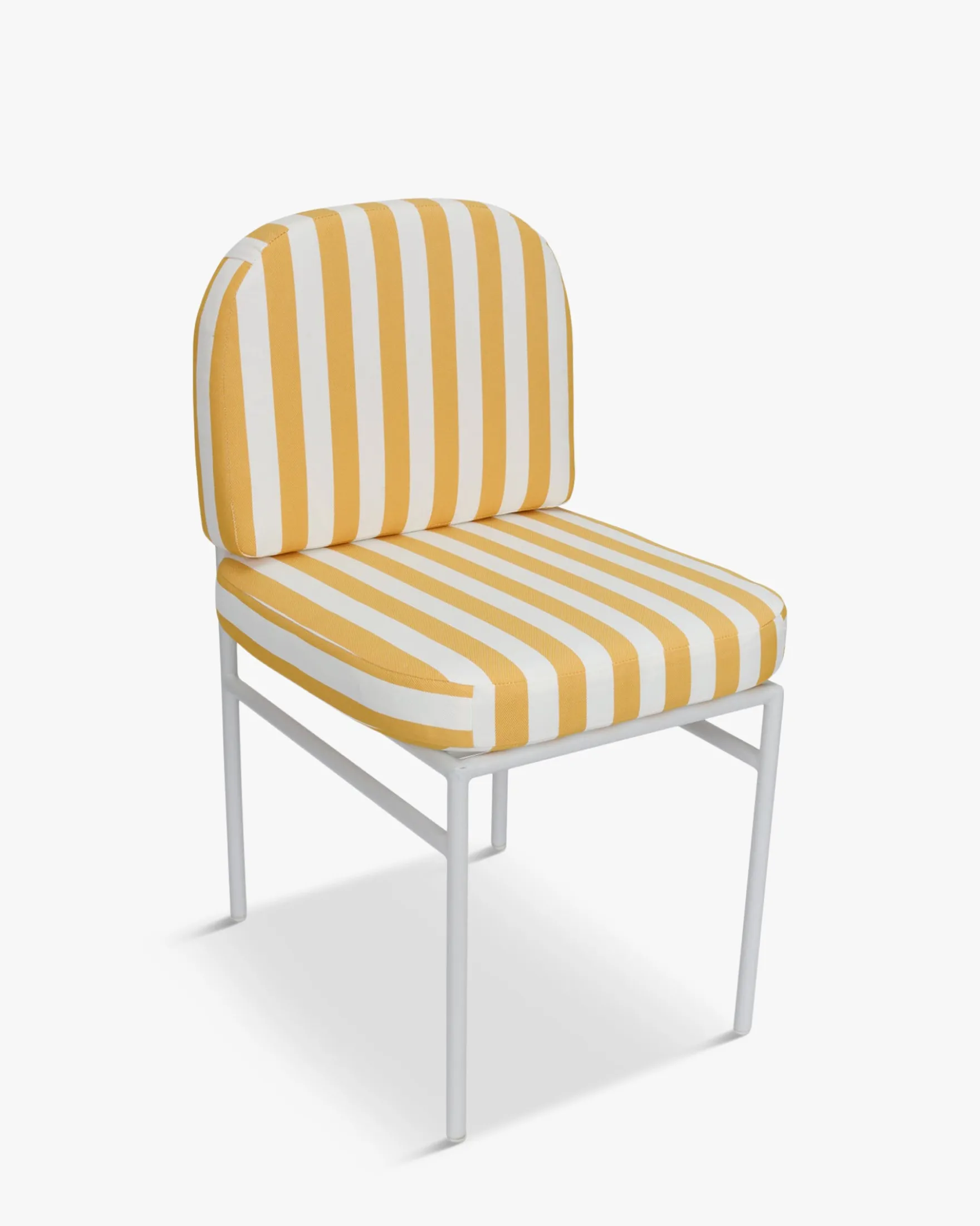 Chaise de jardin, Rayé jaune & métal blanc Lampedusa
