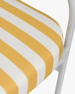 Chaise de jardin, Rayé jaune & métal blanc Lampedusa