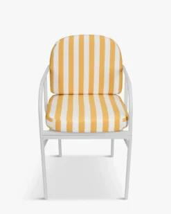 Chaise de jardin, Rayé jaune & métal blanc Lampedusa