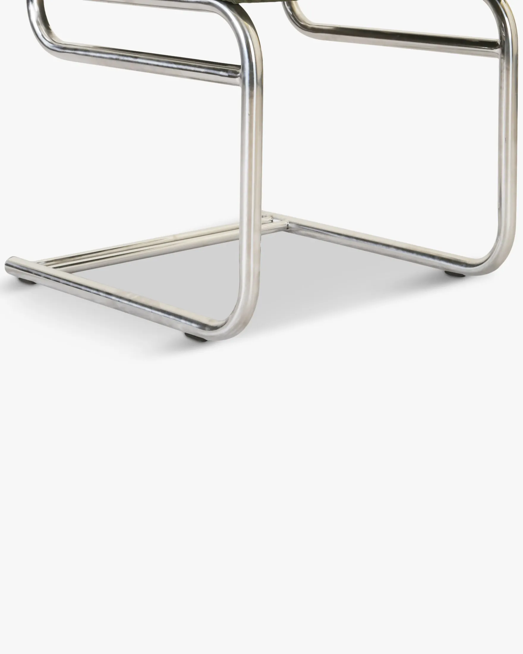 Chaise design, Velours Vert Bouteille, Cannage & Métal Chromé Uberto