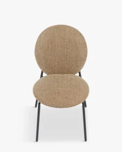 Chaise empilable, Tweed jaune miami & métal noir Blaze