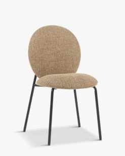 Chaise empilable, Tweed jaune miami & métal noir Blaze