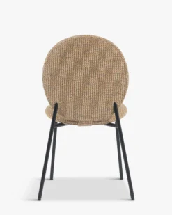 Chaise empilable, Tweed jaune miami & métal noir Blaze
