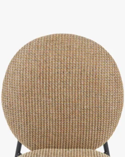 Chaise empilable, Tweed jaune miami & métal noir Blaze