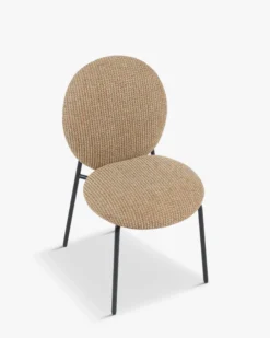 Chaise empilable, Tweed jaune miami & métal noir Blaze
