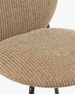 Chaise empilable, Tweed jaune miami & métal noir Blaze