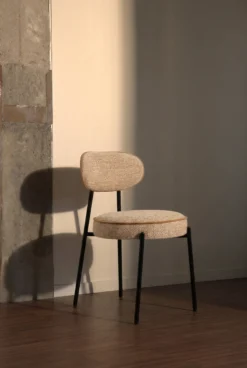 Chaise, Jaune moucheté & fer noir Milo