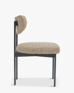 Chaise, Jaune moucheté & métal noir Jasper